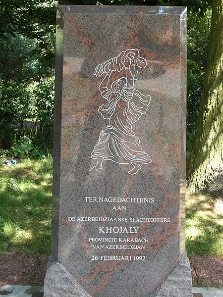 La Haye : monument à la mémoire du massacre de Khodjaly en Azerbaïdjan, 1992
